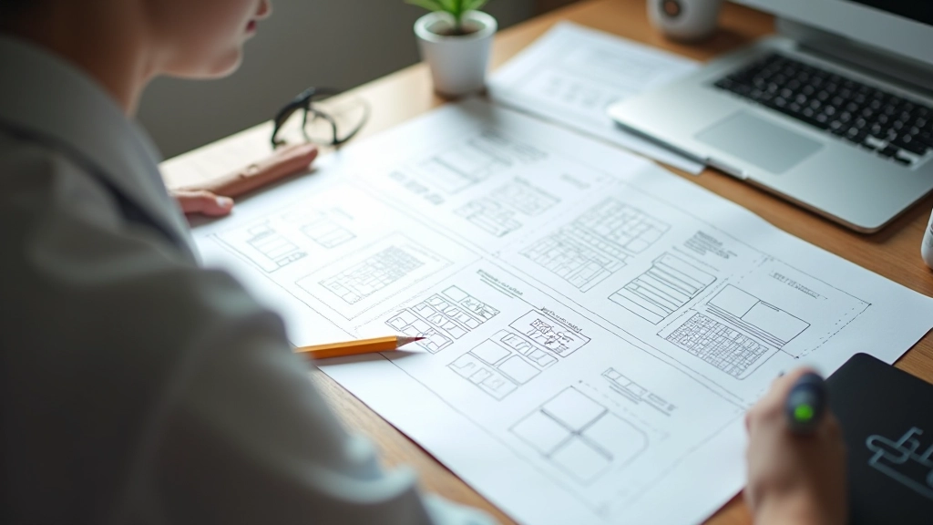Visual diagram showing CSS Grid layout structure with named grid areas and responsive column behavior